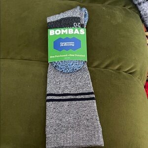 Bombas Gray and Blue Compression Socks